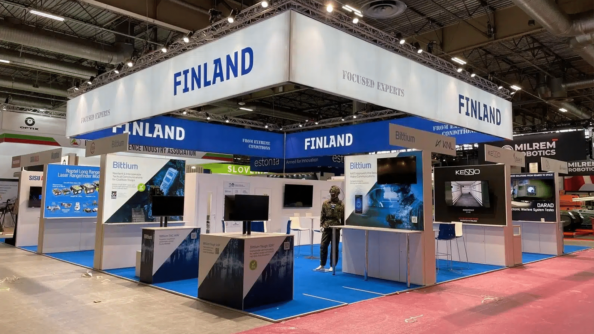 Showcasing Expertise on a Shared Stage: joint trade fair booths for Finnish companies in international events.